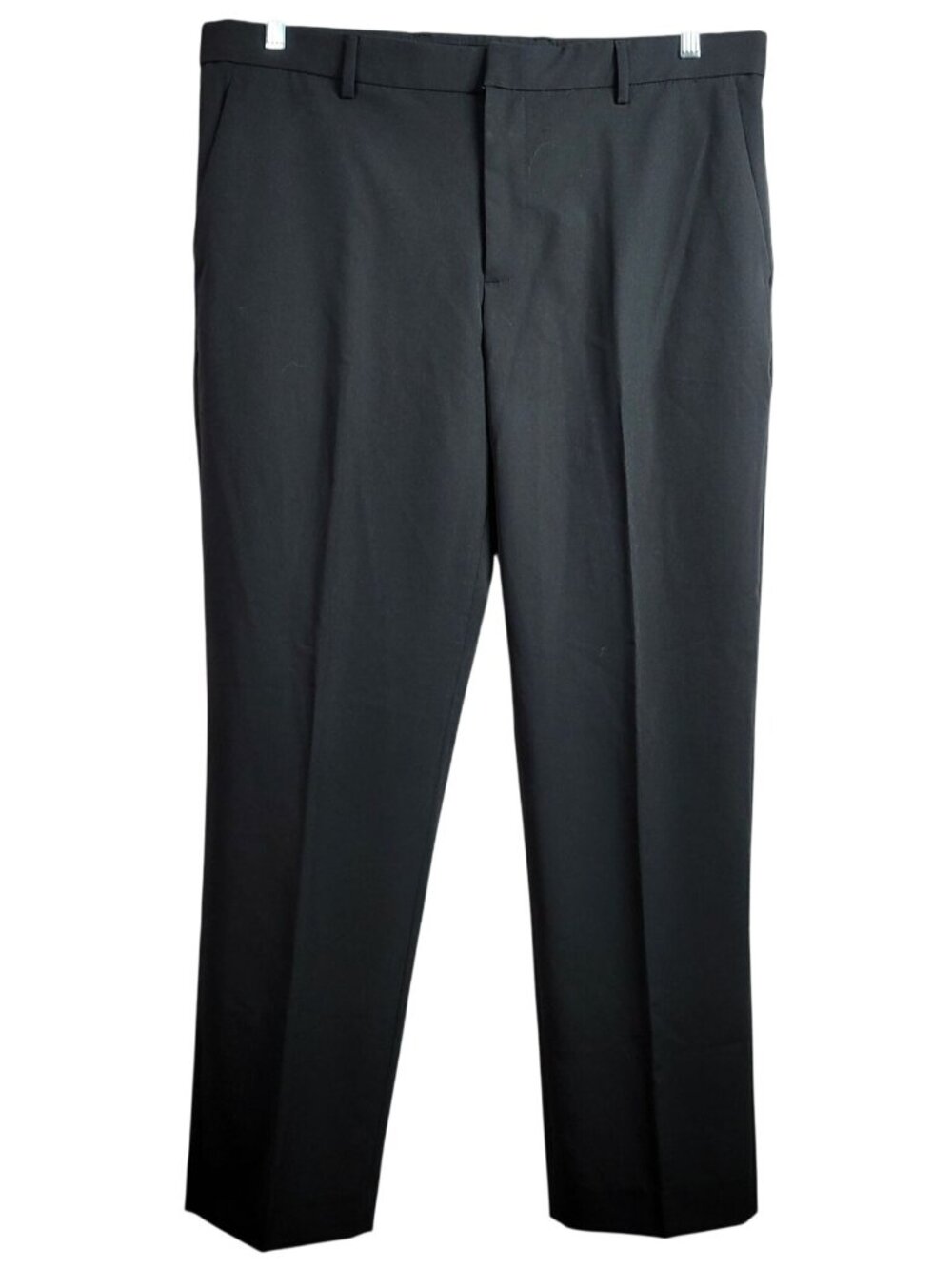 Perry Ellis Mens Dress Pants Black 36x30 Straight Leg Flex Stretch Flat Front